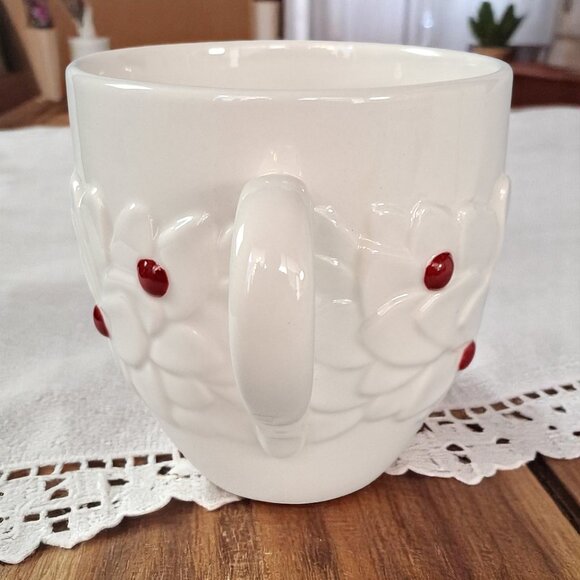 Set of Two  Starbucks Coffee Cup 2004 Raised Flowers & Berries 16oz Mug - Picture 6 of 11